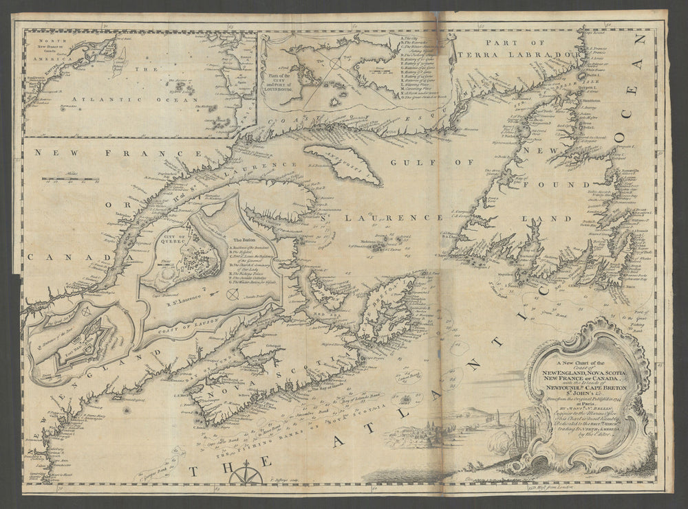 The Coast of New England, Nova Scotia, New France or Canada. GENTS MAG 1746 map
