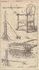 Naval arrow or dart. Gout chair. Rolling Harrow. Grenade thrower 1746 print