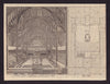 The scaffolding in Westminster Hall, and plan of the same. London 1747 print