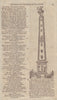 Obelisk proposed to be erected in Smithfield, London. GENTS MAG 1752 old print