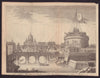 The Aelian Bridge and Castle of St. Angelo, with part of the City of Rome 1752