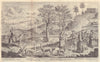 Inhabitants of Lima; their animals, the Vicuña and the Lama. Peru 1753 print