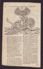Ancient Figure of Pan and his Symbols. GENTS MAG 1754 old antique print