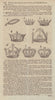 Eight different Crowns worn by British Sovereigns. GENTS MAG 1773 old print