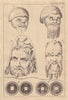 Masks of Roman Actors. Chinese Money of Cash. Theatre. GENTS MAG 1781 print