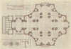 Wren's first 1673 Great Model design for St Paul's Cathedral 1783 old print