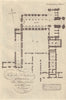 Ground Plan of Kirkstall Abbey, Yorkshire. GENTS MAG 1790 old antique print
