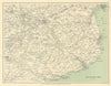 SOUTH EAST KENT Canterbury Deal Dover Folkestone Ashford Faversham 1924 map