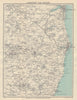 LOWESTOFT area Great Yarmouth Beccles Southwold. Norfolk/Suffolk Broads 1919 map