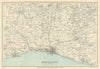 BRIGHTON & environs. Worthing Lewes Hove Shoreham. Sussex. South Downs 1910 map