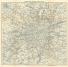 'LONDON AND TWELVE MILES ROUND'. Greater London. WARD LOCK 1921 old map