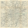 'LONDON AND TWELVE MILES ROUND'. Greater London. WARD LOCK 1921 old map