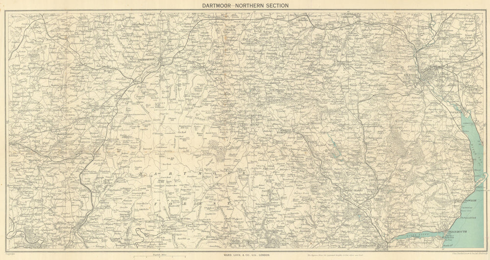 DARTMOOR NORTH. Chagford Okehampton Exeter Tavistock. Devon. WARD LOCK c1948 map