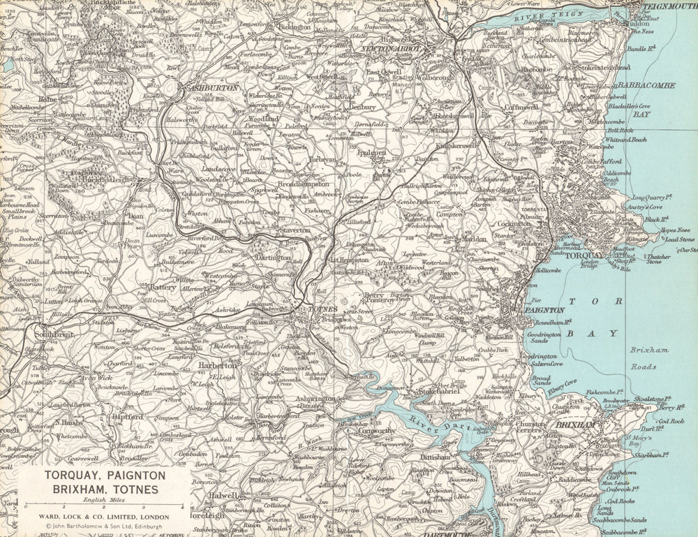 ENGLISH RIVIERA. Torquay Paignton Brixham Totnes Torbay WARD LOCK 1970 old map