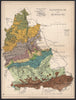 OXFORDSHIRE AND BERKSHIRE Geological map. STANFORD 1907 old antique chart