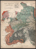 WEST YORKSHIRE AND LANCASHIRE Geological map. STANFORD 1907 old antique