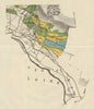BURGUNDY BOURGOGNE VINEYARD MAP Côte de Beaune - Santenay RODIER 1920 old