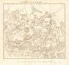 Battle of Wattignies in 1794. War of the First Coalition. Nord 1817 old map
