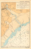 Lymington town plan & sea chart. Waterford. Hampshire. ADMIRALTY 1943 old map