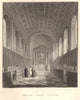 Clare College chapel, Cambridge. LE KEUX 1841 old antique print picture