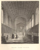 Clare College chapel, Cambridge. LE KEUX 1841 old antique print picture
