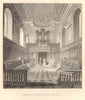 Pembroke College chapel, Cambridge. LE KEUX 1841 old antique print picture
