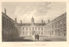 Trinity Hall, Front Court, Cambridge. LE KEUX 1841 old antique print picture