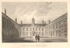 Trinity Hall, Front Court, Cambridge. LE KEUX 1841 old antique print picture