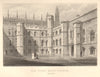 Old Court, King's College - first view, Cambridge. LE KEUX 1841 print