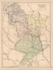 DERBYSHIRE. Antique county map. Railways canals. Constituencies. PHILIP 1885
