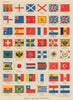 NATIONAL FLAGS. Ensigns, Royal & Imperial Standards. JOHNSTON 1910 old map