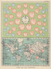 TIME OF ALL NATIONS. predates UTC/standard hourly time zones. JOHNSTON 1910 map
