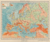 EUROPE PHYSICAL. Relief Ocean depths Key mountains Plains. JOHNSTON 1910 map