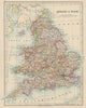 ENGLAND AND WALES. Counties. Westmorland. Telegraph cables. JOHNSTON 1910 map