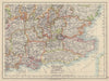 SOUTH EAST ENGLAND. Home counties. Thames valley & estuary. JOHNSTON 1910 map