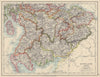 SOUTH SCOTLAND. Dumfries Galloway Lothian Borders Lanark Ayr. JOHNSTON 1910 map