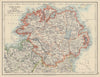 ULSTER. Antrim Down Armagh Cavan Tyrone &c. Northern Ireland. JOHNSTON 1910 map