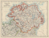 ULSTER. Antrim Down Armagh Cavan Tyrone &c. Northern Ireland. JOHNSTON 1910 map