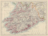MUNSTER. Clare Cork Kerry Limerick Waterford &c. SW Ireland. JOHNSTON 1910 map