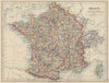 FRANCE. German Alsace & Lorraine. Undersea telegraph cables. JOHNSTON 1910 map