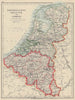 BENELUX. Netherlands Belgium Luxemburg. Holland. JOHNSTON 1910 old antique map