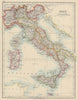 ITALY. States/territorial divisions. Without South Tyrol. JOHNSTON 1910 map
