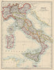 ITALY. States/territorial divisions. Without South Tyrol. JOHNSTON 1910 map