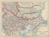 TURKEY IN EUROPE & BULGARIA. East Rumelia Balkans. JOHNSTON 1910 old map