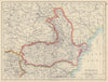 RUMANIA. Romania Walachia Moldavia Moldova. Railways. JOHNSTON 1910 map