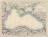 BLACK SEA. Russia Turkey Crimea Romania Bulgaria Kuban. JOHNSTON 1910 old map