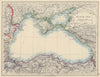 BLACK SEA. Russia Turkey Crimea Romania Bulgaria Kuban. JOHNSTON 1910 old map