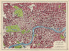 LONDON CITY PLAN West End Pimlico Southwark Islington Lambeth. JOHNSTON 1910 map