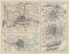 EUROPEAN CITIES. London Edinburgh Madrid Lisbon Dublin. JOHNSTON 1910 old map