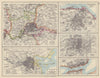EUROPEAN CITIES. London Edinburgh Madrid Lisbon Dublin. JOHNSTON 1910 old map